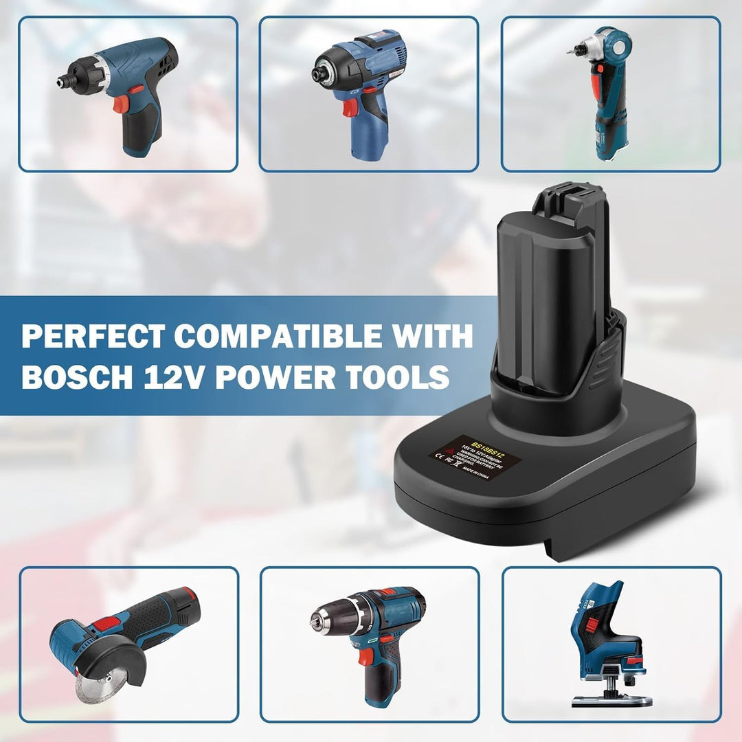 BS18BS12 für Bosch 18V auf 12V Akku Adapter, für Bosch GBA 18V Professional System Akku arbeitet im