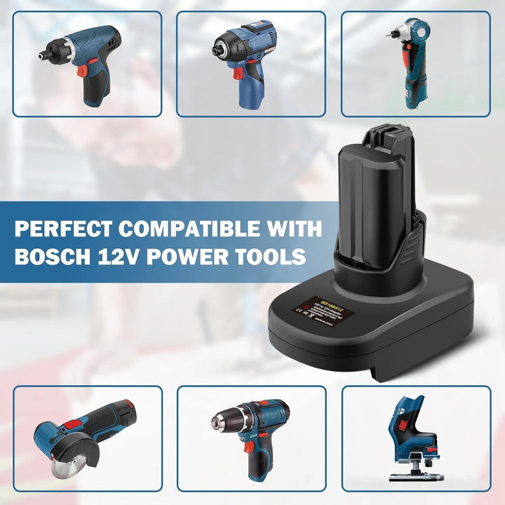 BS18BS12 für Bosch 18V auf 12V Akku Adapter, für Bosch GBA 18V Professional System Akku arbeitet im