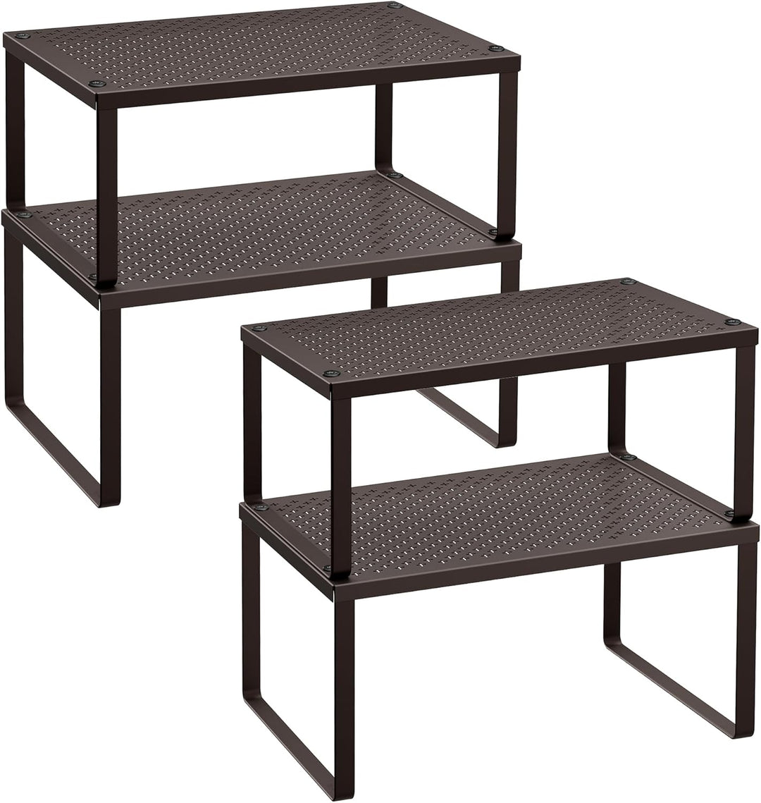 SONGMICS Gewürzregal, 4er Set, Küchenregal, Küchen-Organizer, Küche, Gewürzhalter, erweiterbar, stap