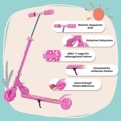 Hyiatyo Klappbarer Roller Kinder 6 Jahre mit LED Rädern, Kinder Scooter ab 3-10 Jahre, Faltbar Kinde