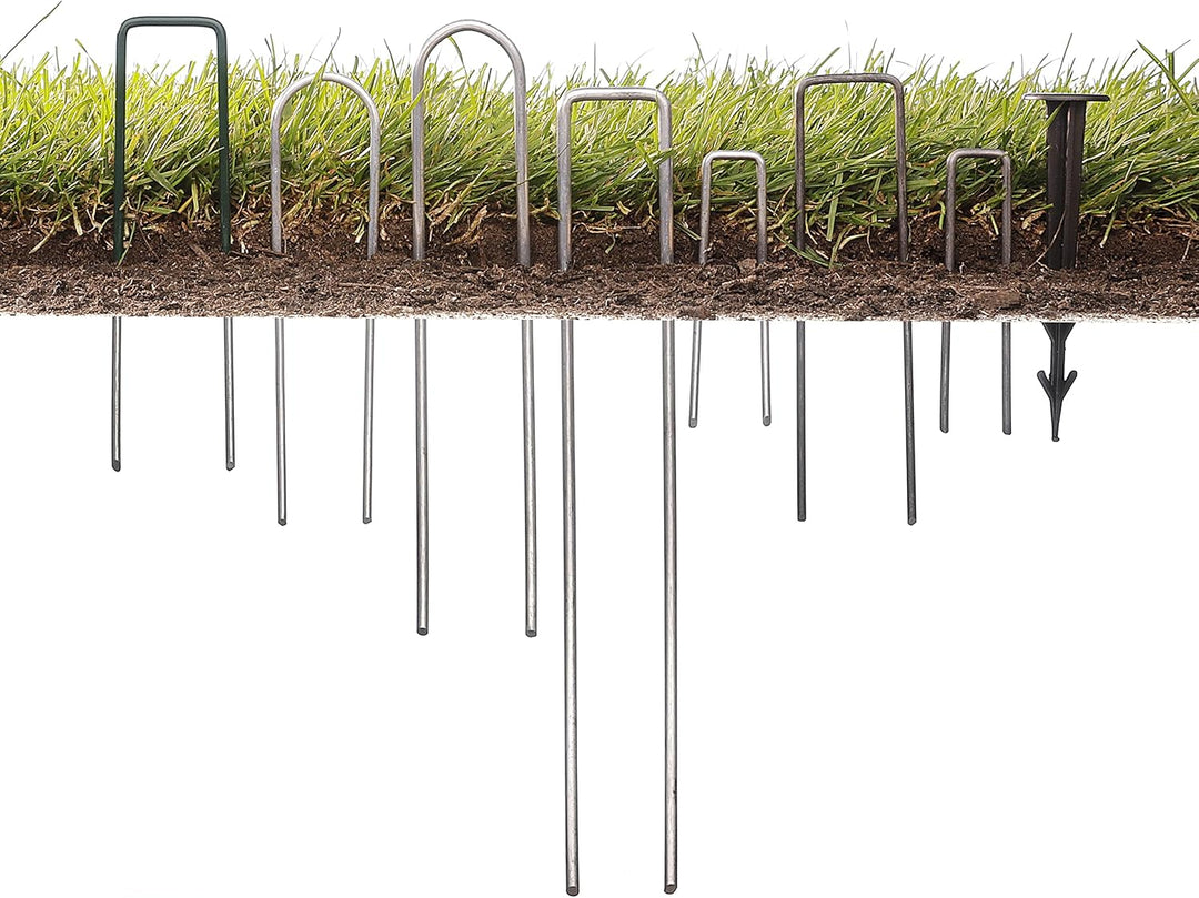 GardenMate 200 Erdanker VERZINKT aus Stahldraht 200mm lang, 25mm breit, Ø 3,8mm, runder Kopf - Für H