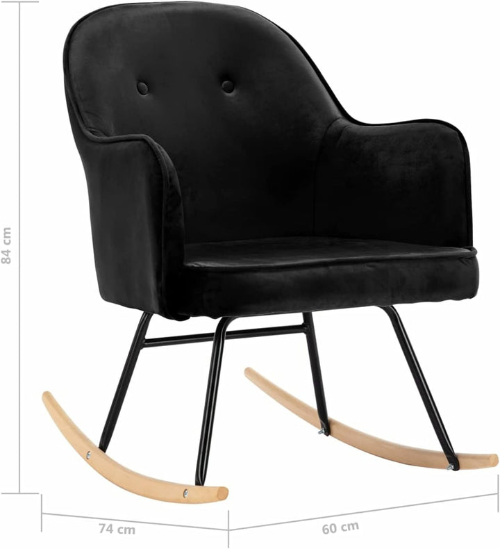 Susany Schaukelsessel Schaukelstuhl Relaxsessel Loungesessel Stillstuhl Fernsehsessel Samt Schwarz 6