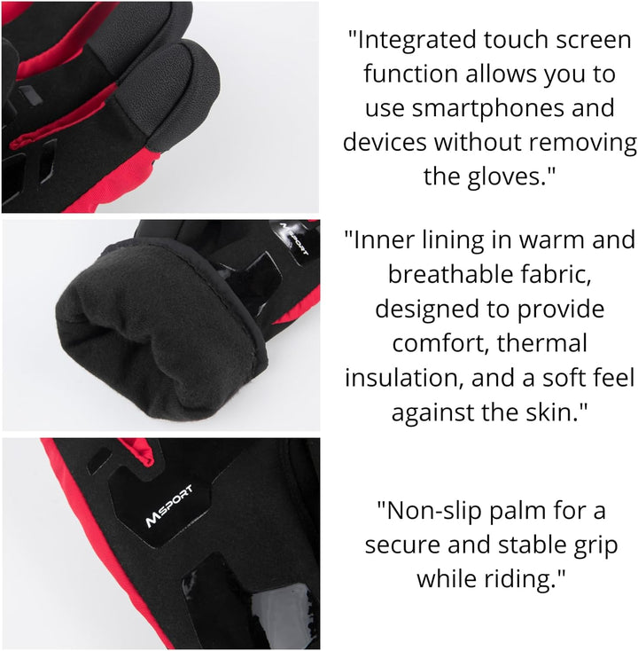 100% wasserdichte Thermo-Winter-Motorradhandschuhe, Ski-, Roller-Handschuhe, Snowboard-Schutz, Touch