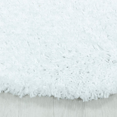 HomebyHome Teppich Wohnzimmer Hochflor Shaggy 50 mm Florhöhe Weiss 240x340 cm - Teppich Schlafzimmer