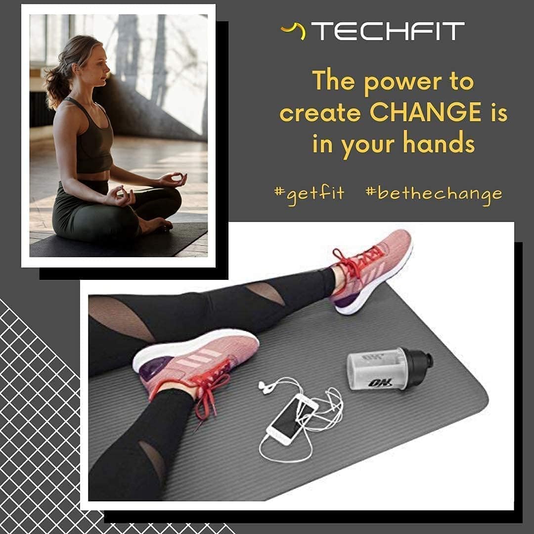 TechFit Yogamatte Rutschfest für das Fitnessstudio zu Hause - Pilates Matte für das Heimtraining, Yo
