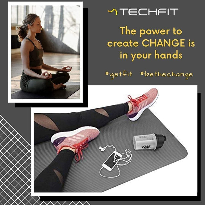 TechFit Yogamatte Rutschfest für das Fitnessstudio zu Hause - Pilates Matte für das Heimtraining, Yo