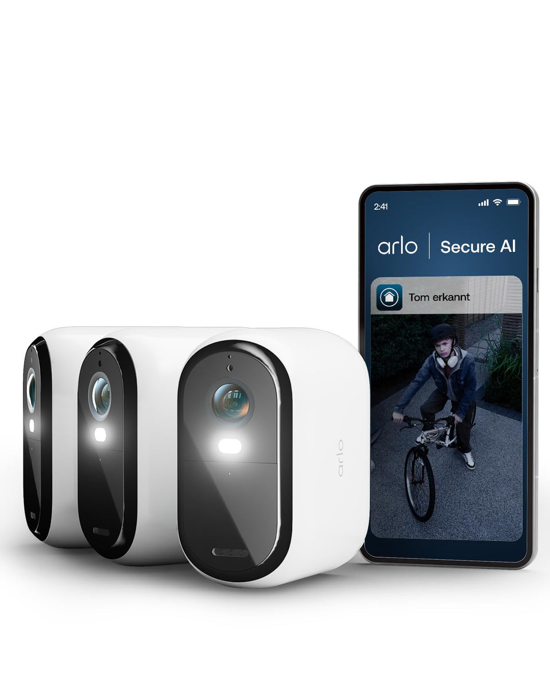 Arlo Essential 3 XL Batterie 2K Überwachungskamera Aussen WLAN, Kabellos, 2K HD Video, Farbnachtsich