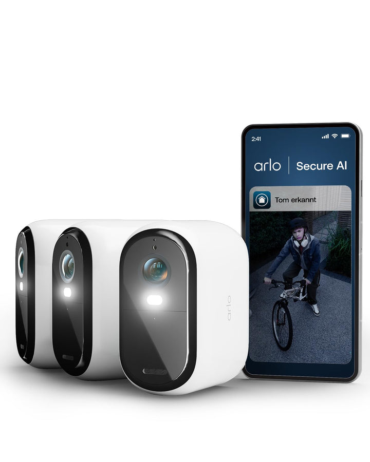 Arlo Essential 3 XL Batterie 2K Überwachungskamera Aussen WLAN, Kabellos, 2K HD Video, Farbnachtsich
