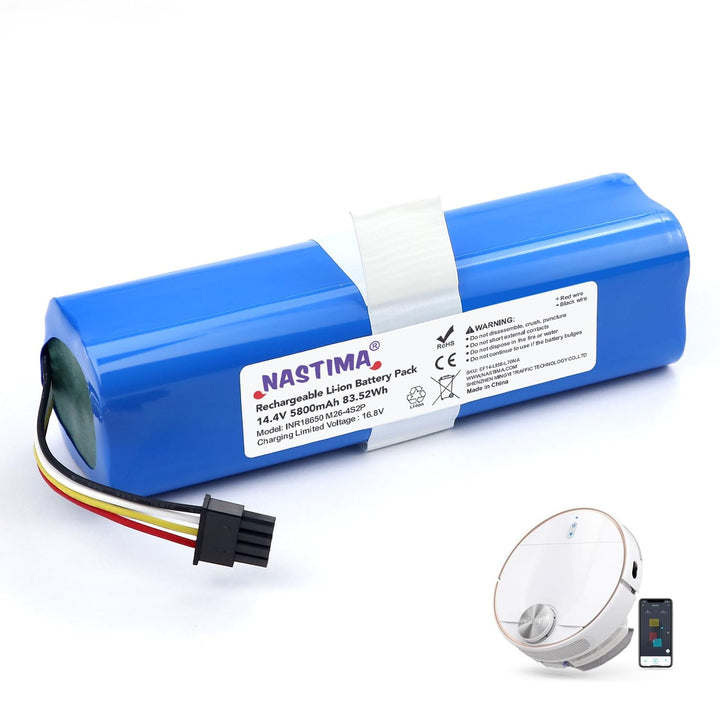 NASTIMA 14,4V 5800mAh Li-Ion Akku Kompatibel mit Eufy Robovac L70 Hybrid, T2190, T2190G21, Teilenumm