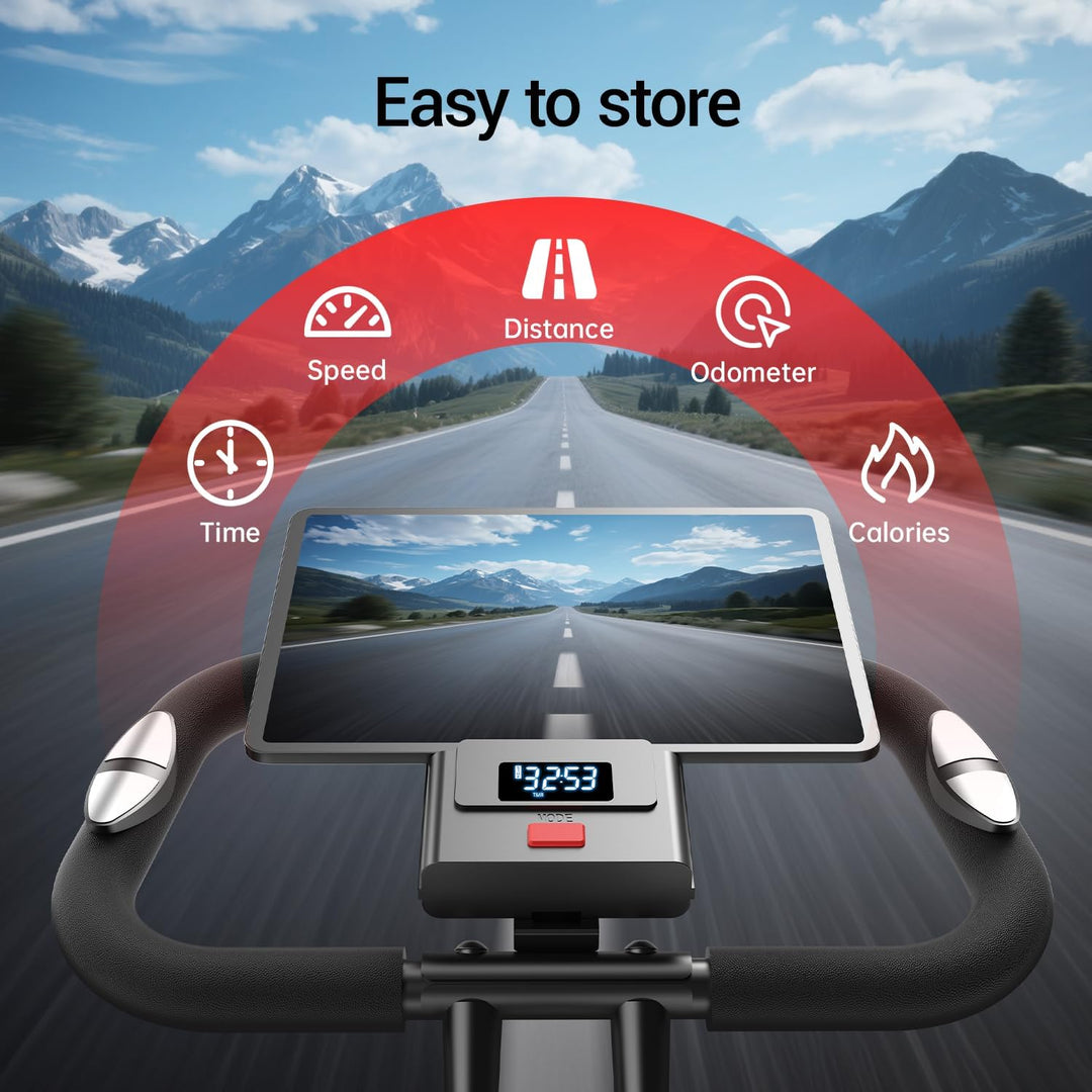 UMAY Heimtrainer Fahrrad Klappbar, Indoor Spinning Bike, Ergometer mit Pulsmessung & LED Display, Ho