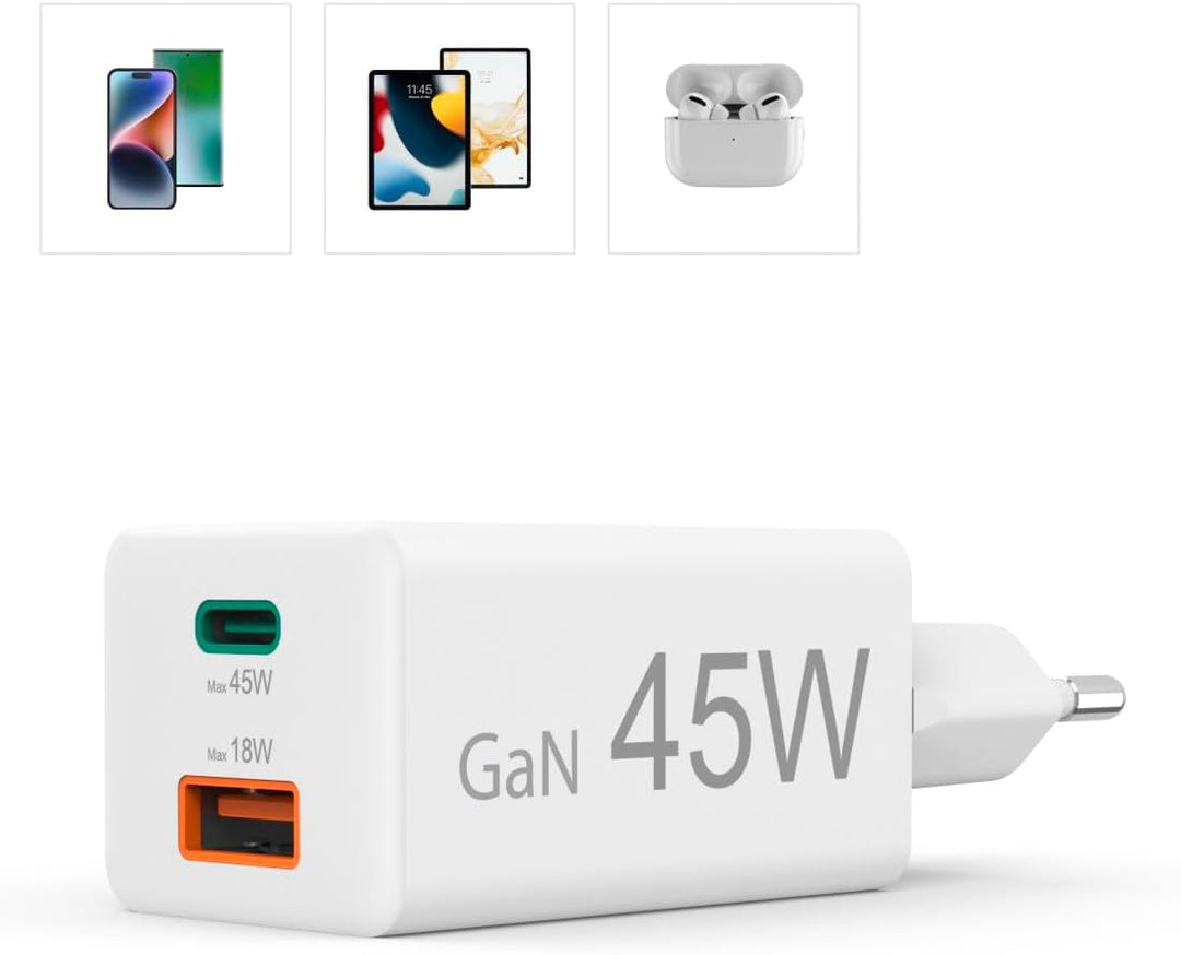 Hama Schnellladegerät USB (Ladegerät mehrfach, USBC, USBA, Handy Tablet Laptop Universal Ladegerät,