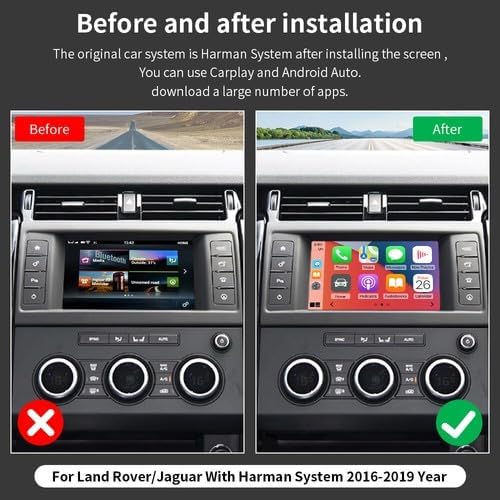 8 Zoll Wireless Carplay Android Auto Retrofit Kit Decoder mit Auto Rückfahrkamera für Land Rover/Jag