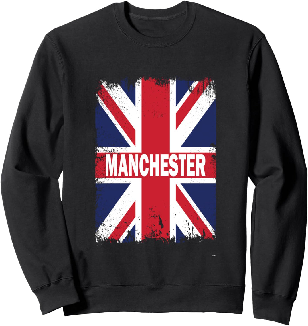 Manchester - England City mit United Kingdom Flagge Sweatshirt