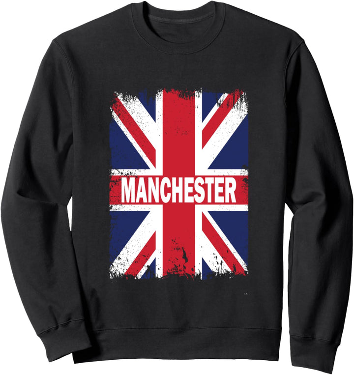 Manchester - England City mit United Kingdom Flagge Sweatshirt