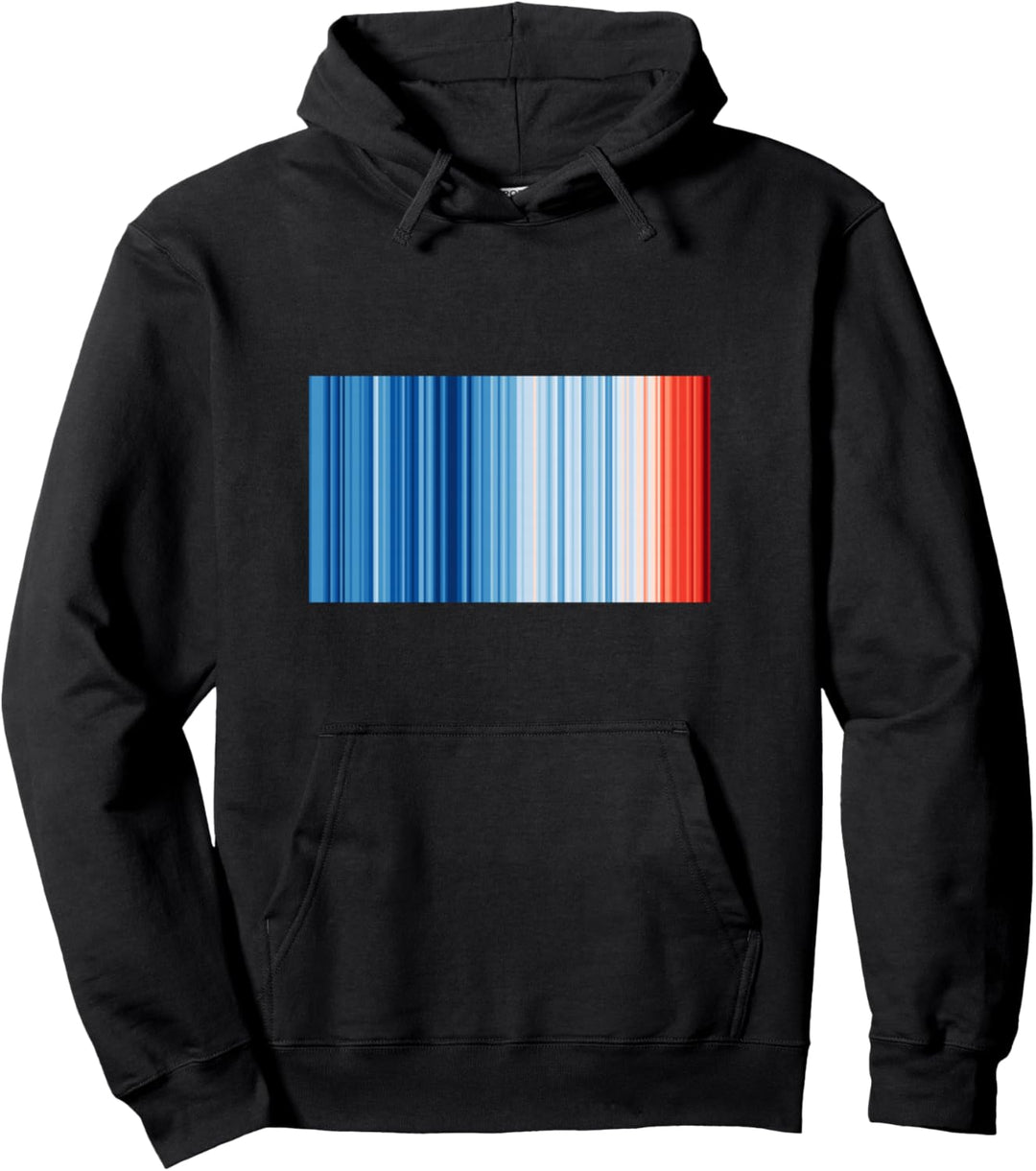 Global Warming Blue Red Stripe Pattern Pullover Hoodie