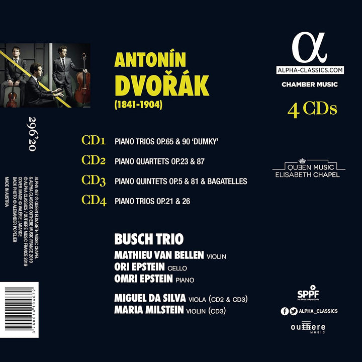 Dvorak: Die Kammermusik Für Klavier und Streicher, Audio-CD