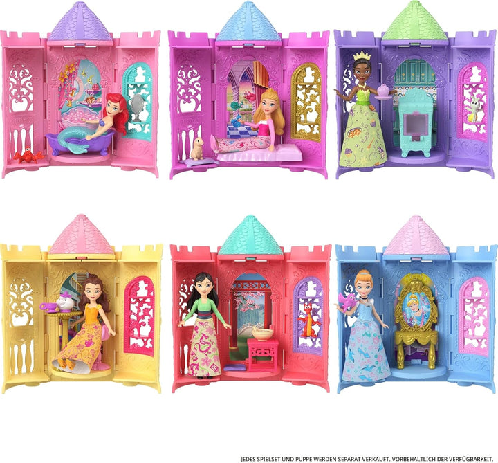 Mattel Disney Princess Tower Surprise Kleine Puppen &amp; Zubehör, stapelbare Spielsets mit 4 Überraschu