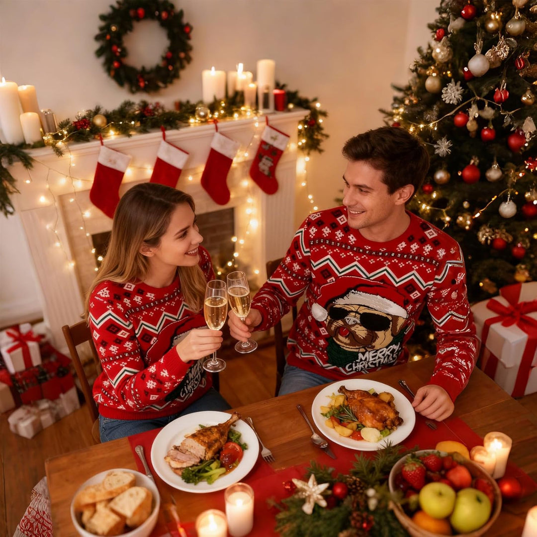 NEWISTAR Unisex Weihnachtspullover Strickpullover 3D Druck Herren Damen Pullover Weihnachten Jumper