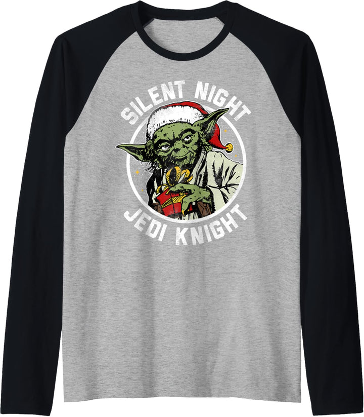 Star Wars Christmas Yoda Silent Night Jedi Knight Raglan
