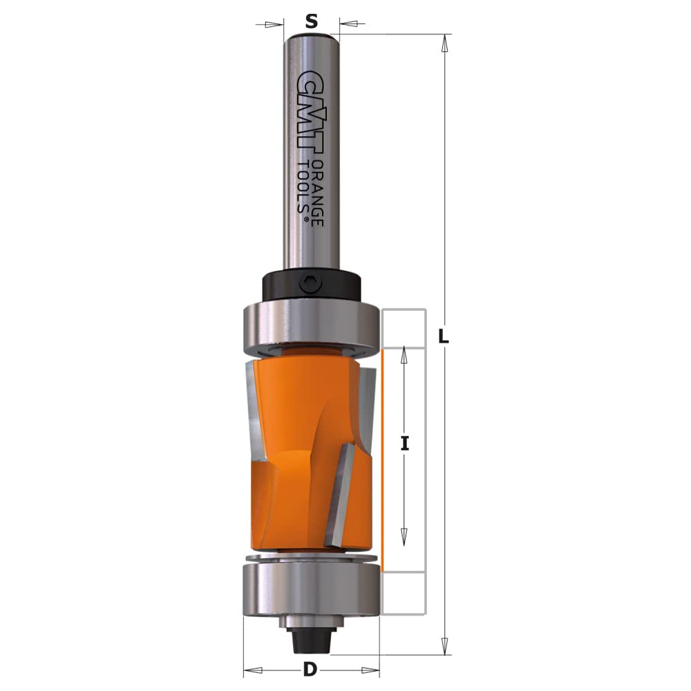 CMT ORANGE TOOLS 906.191.41B - HM-BÜNDIGFRÄSER MIT 2 KUGELLAGER Z2+2 S=8 D=19X25.4X86 RE