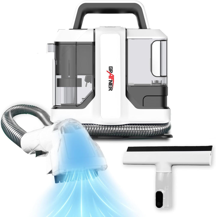 Grafner Waschsauger und Fensterreiniger mit Dual-Tank, 2 Bürsten, Fensterabzieher und Lanze, Flecken