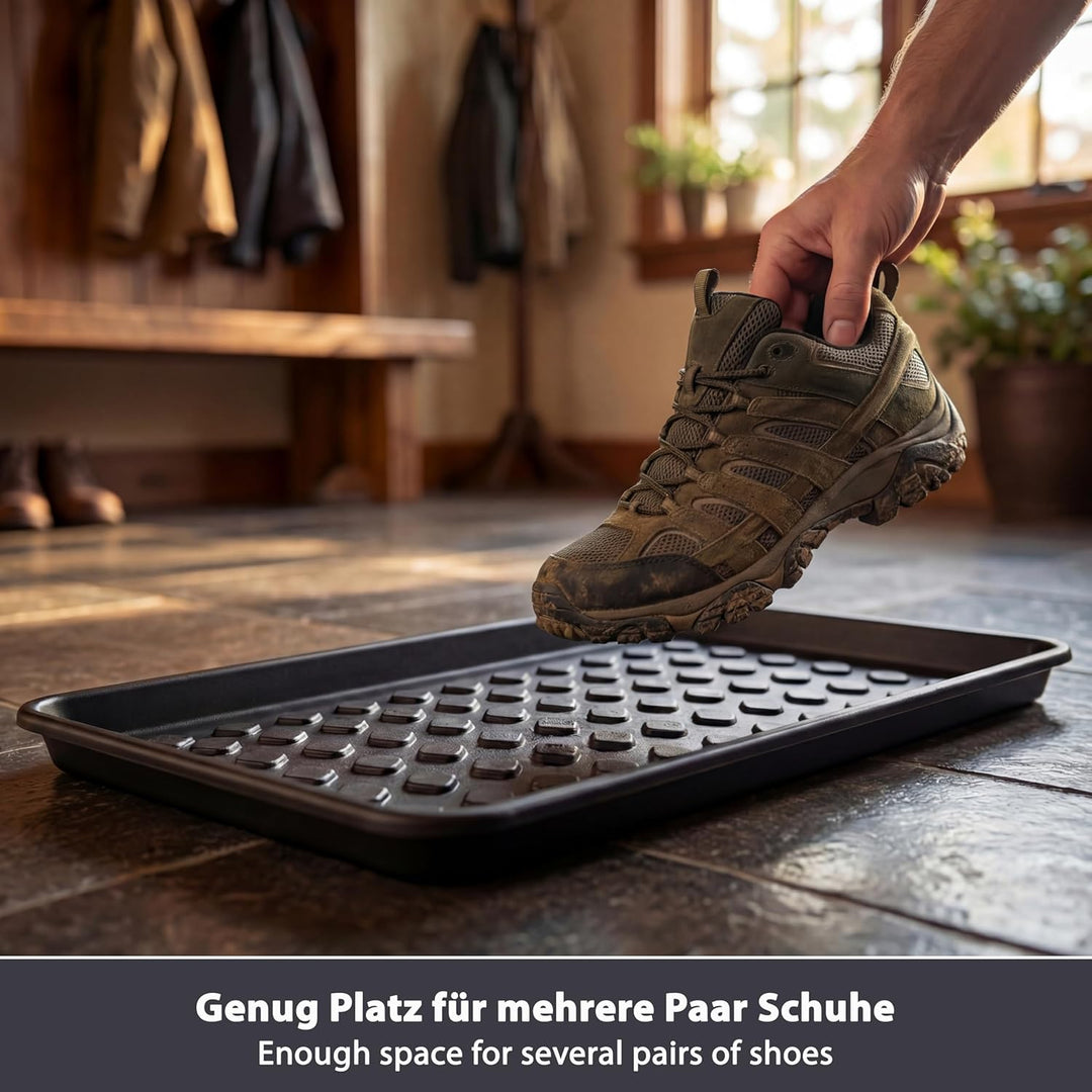 3er Set Schuhabtropfschale 72x35x3,5 cm - Robuste Schuhablage mit hohem Rand - Schuhmatte Abtropfmat