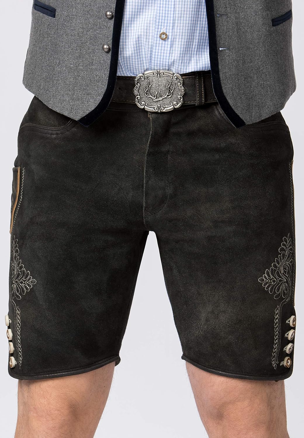 Stockerpoint Herren Lederhose Corbi4 I Grösse 44-64 I Bequeme Trachtenhose in edler Hirschoptik inkl