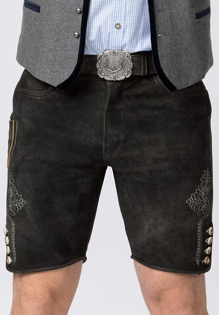 Stockerpoint Herren Lederhose Corbi4 I Grösse 44-64 I Bequeme Trachtenhose in edler Hirschoptik inkl