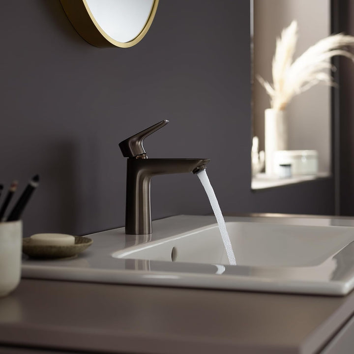 hansgrohe Wasserhahn Talis E (wassersparende Armatur mit hohem Auslauf 110mm, Zugstangen- Ablauf), B
