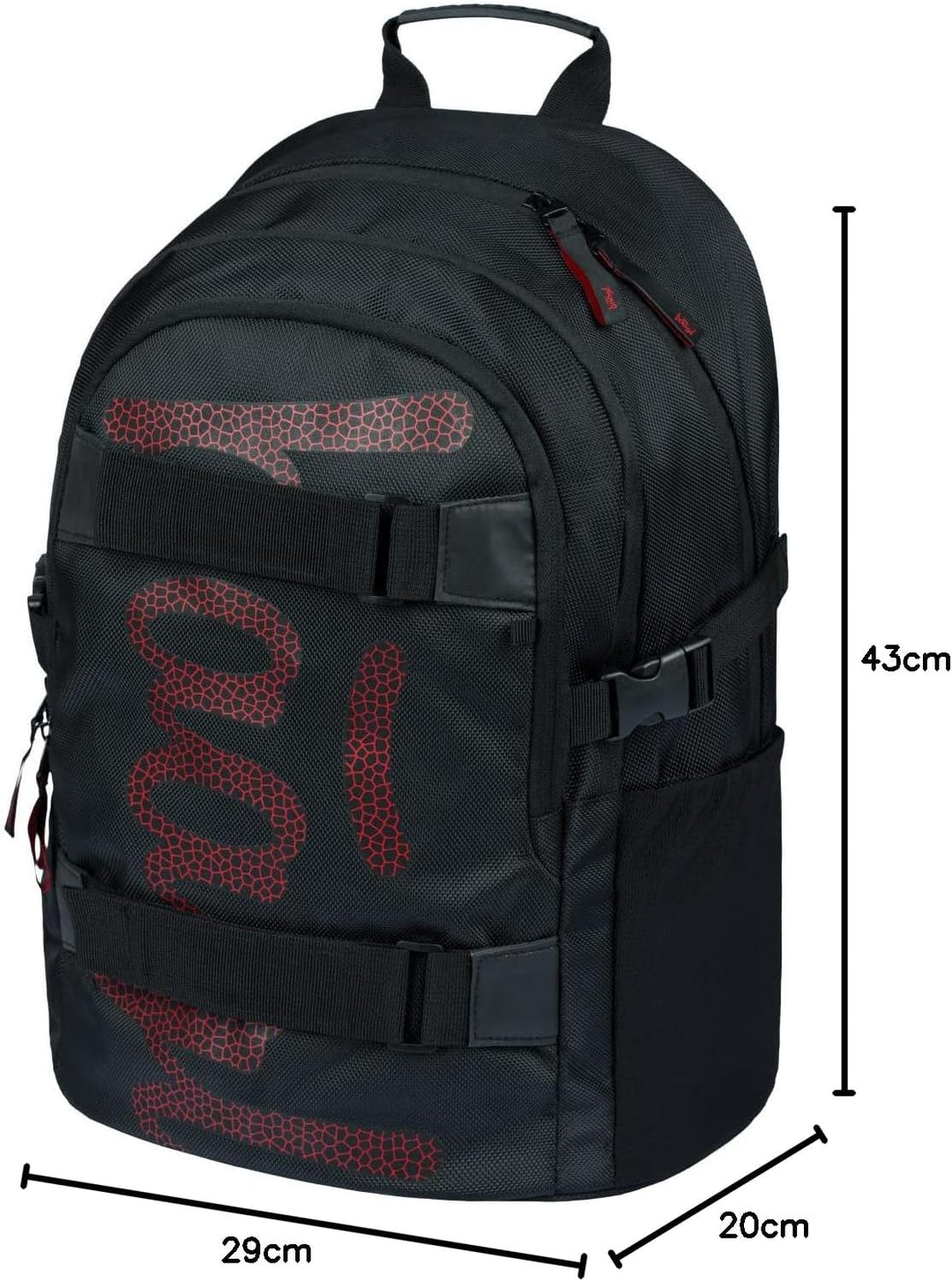 Baagl Schulrucksack für Jungen Mädchen Teenager - Skateboard Rucksack - Kinderrucksack mit Laptopfac