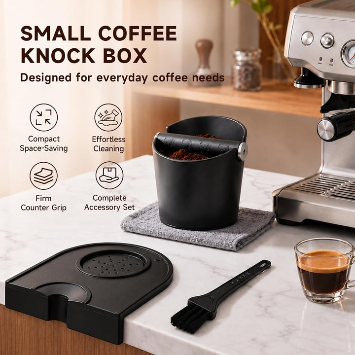 Abklopfbehälter für Siebträger, Knock Box Kaffeesatz Abschlagbehälter Set
