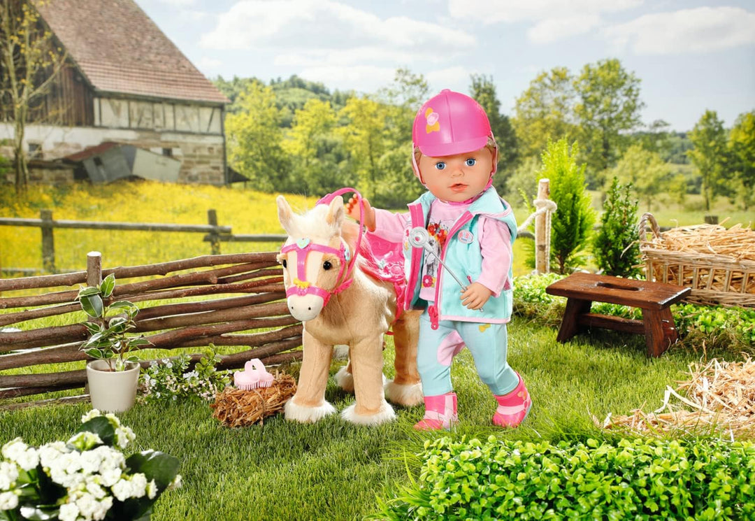 BABY born Deluxe Reiter-Outfit mit Hose, Stiefeln und Helm für 43 cm Puppen, 831175 Zapf Creation Si