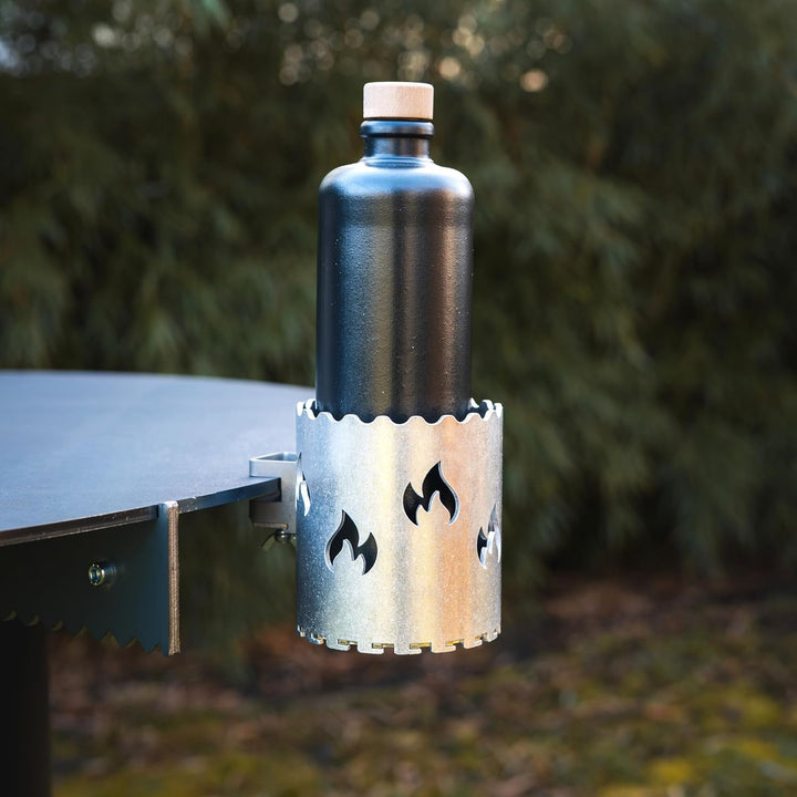 Grillrost.com Das Original Flaschenhalter montierbar an alle Feuerplatten mit 3-10mm Stärke | mit in