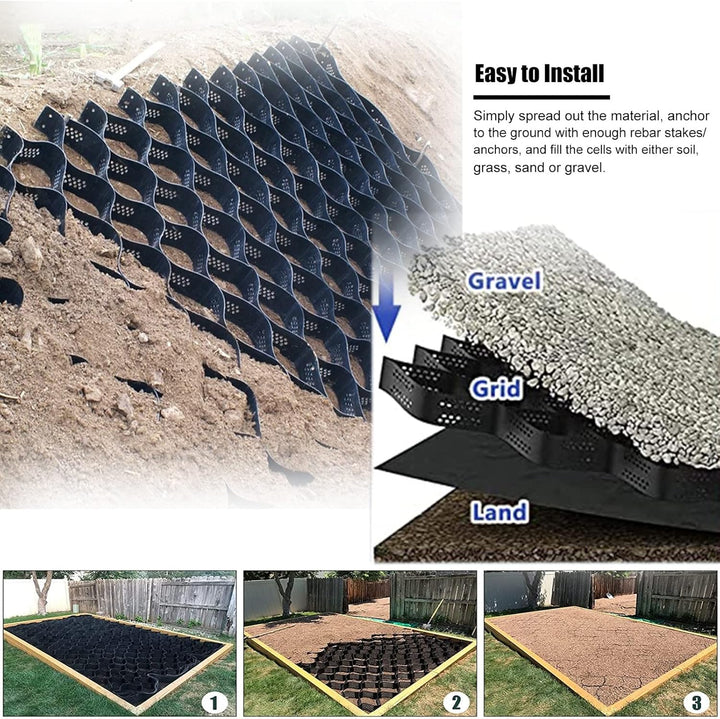 rasengitter Kunststoff Skalierbares Geogitter, Einfahrt Schottergitter Gartenschuppen Basis Kit Geoz