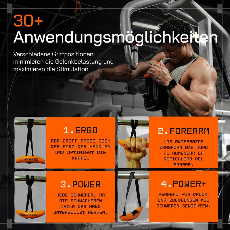 Angles90 Grips - dynamische Fitness Griffe befestigbar an Klimmzugstangen, Langhanteln, Latzug Masch