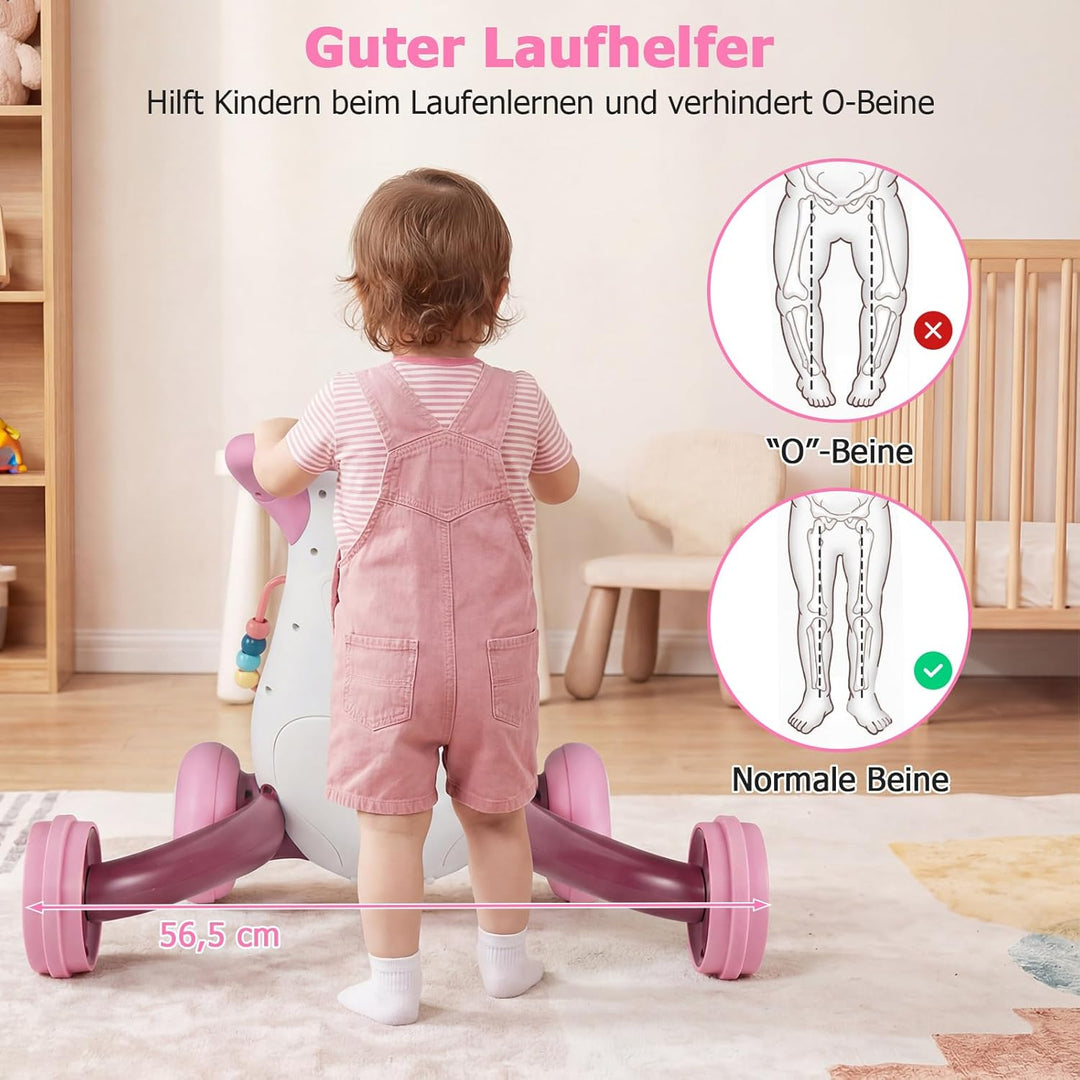 COSTWAY Lauflernwagen Baby, Lauflernhilfe mit Musik & Licht, Laufhilfe mit Formensortierer, Zahnräde