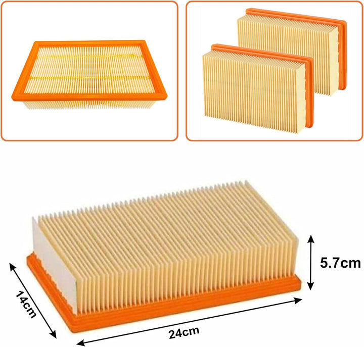 Flachfaltenfilter Filter passend für original Kärcher NT 25/1 Ap, NT 35/1 Ap, NT 35/1, NT 45/1, NT 5