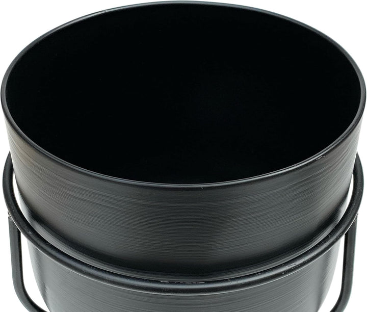 DanDiBo Blumenhocker mit Topf Metall Schwarz 42,5 cm Blumenständer 96151 Blumensäule Modern Pflanzen