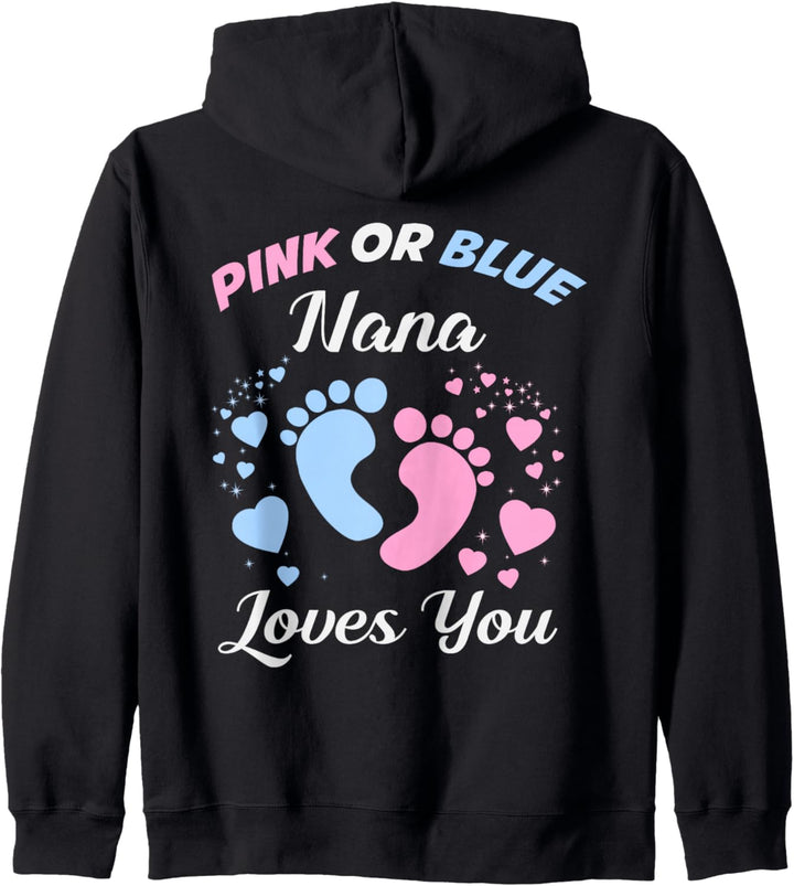 Gender Reveal Pink oder Blau Nana Loves You Grandmother Women Kapuzenjacke