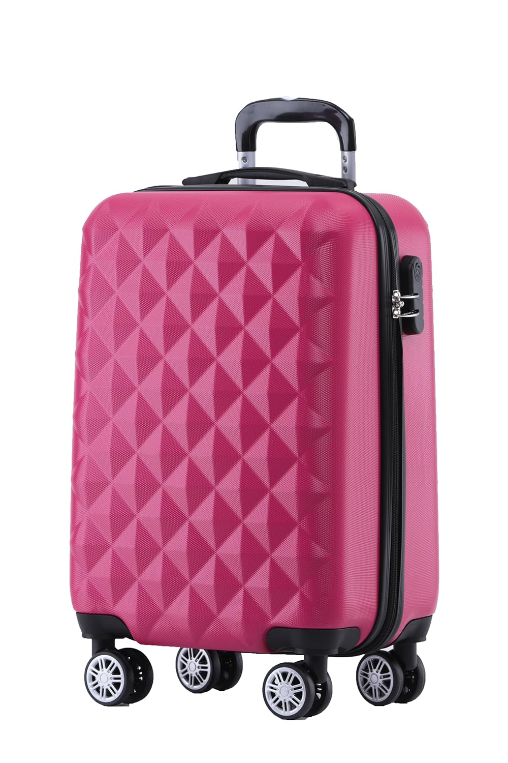 BEIBYE Zwillingsrollen 2066 Hartschale Trolley Koffer Reisekoffer Gepäck M-L-XL-Set (Peach, M) Peach