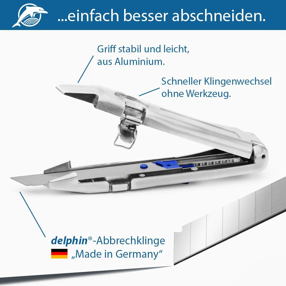 Delphin®-2004 Messer, 1 Delphin® Abbrechklinge, Kunststoffköcher, Cuttermesser