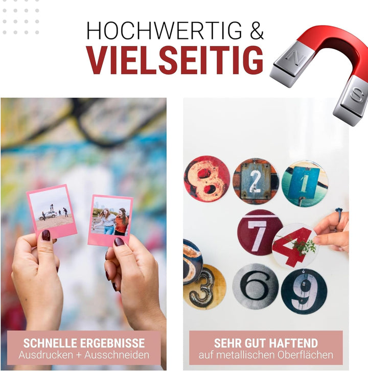 SKULLPAPER® Premium DIY Magnetfolie weiss bedruckbar bemalbar - für Inkjet Tintenstrahldrucker (A4-1