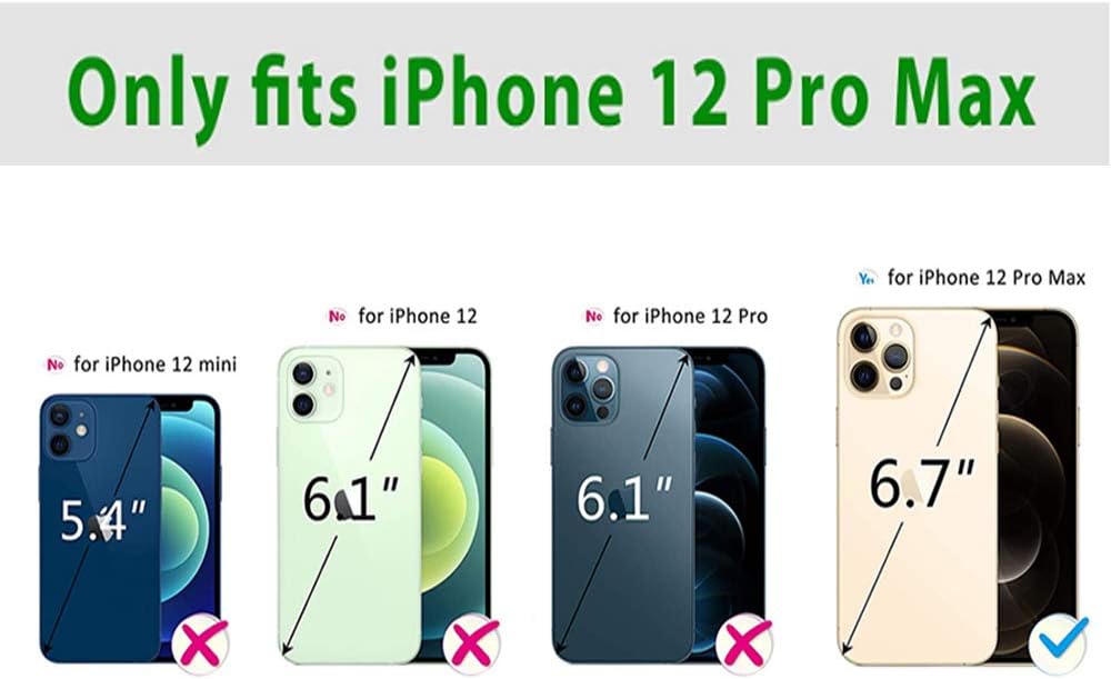 VISOUL iPhone 12 Pro Max Hülle, Stossfeste Handyhülle [100% Rindsleder] [RFID Schützt] [Kartenfächer