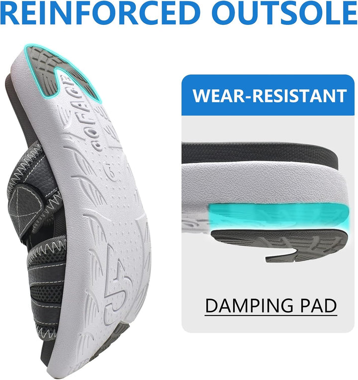 COFACE Herren Sport Recovery Sandalen Plantar Fasciitis weiche Polsterung leichtes Gewicht Bogen Unt