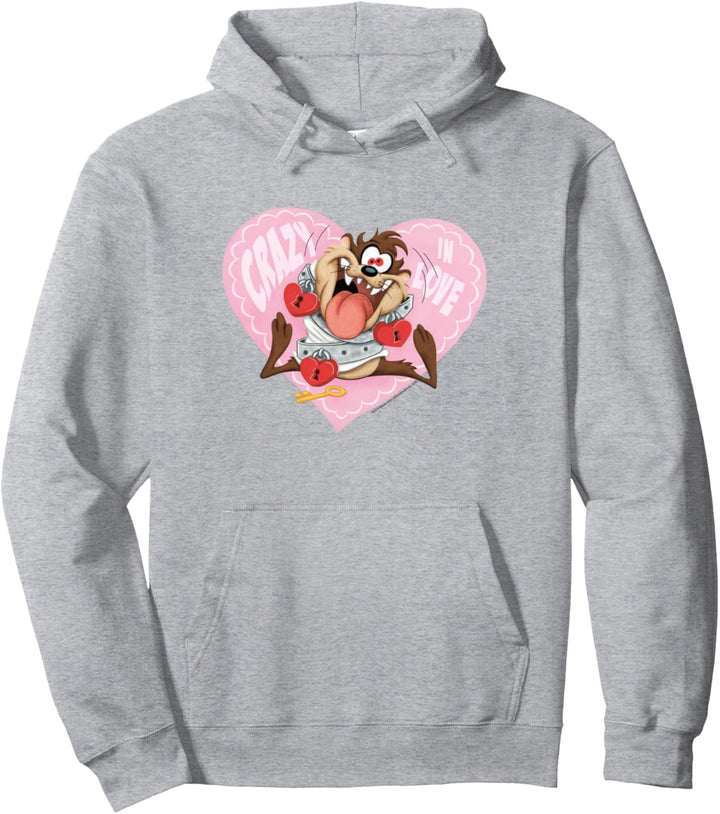 Looney Tunes Taz Crazy In Love Valentine's Day Pullover Hoodie