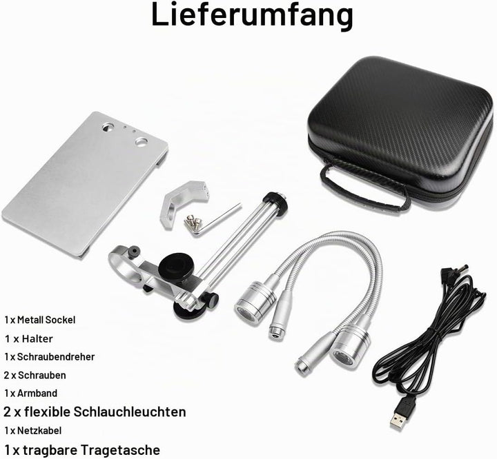 Jiusion Ständer mit 2 Lampen aus Aluminiumlegierung, universell verstellbar, professioneller Standha
