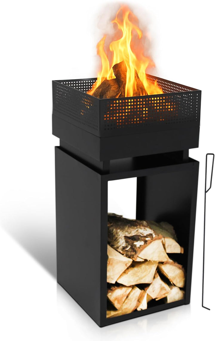 Feuerkorb mit Funkenschutz, Feuertonne, Holzofen,feuerschalen, Deko Terrasse, Aussenofen, Gartenkami
