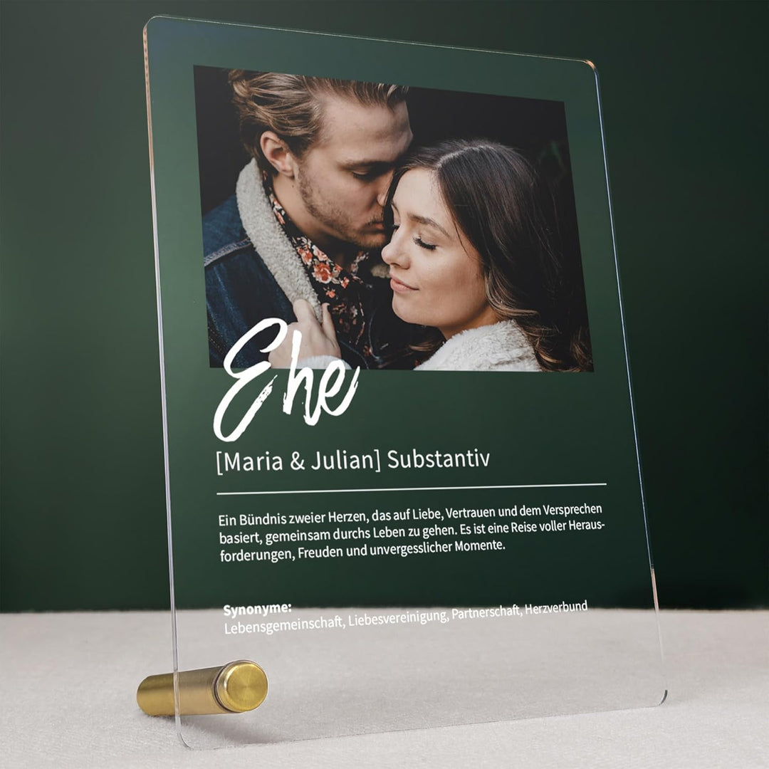 Ehe Geschenk personalisiert - Acryl Foto Geschenk: Definition wie im Duden - Geschenk Ehe, Ehe Gesch