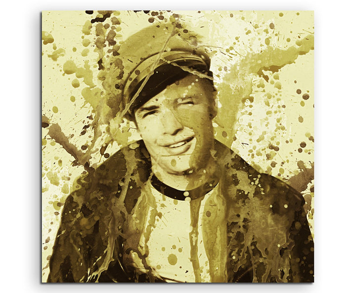 Marlon_Brando_II_60x60cm Splash Art Paul Sinus Aquarell, Gemälde, Kunstbild auf Leinwand