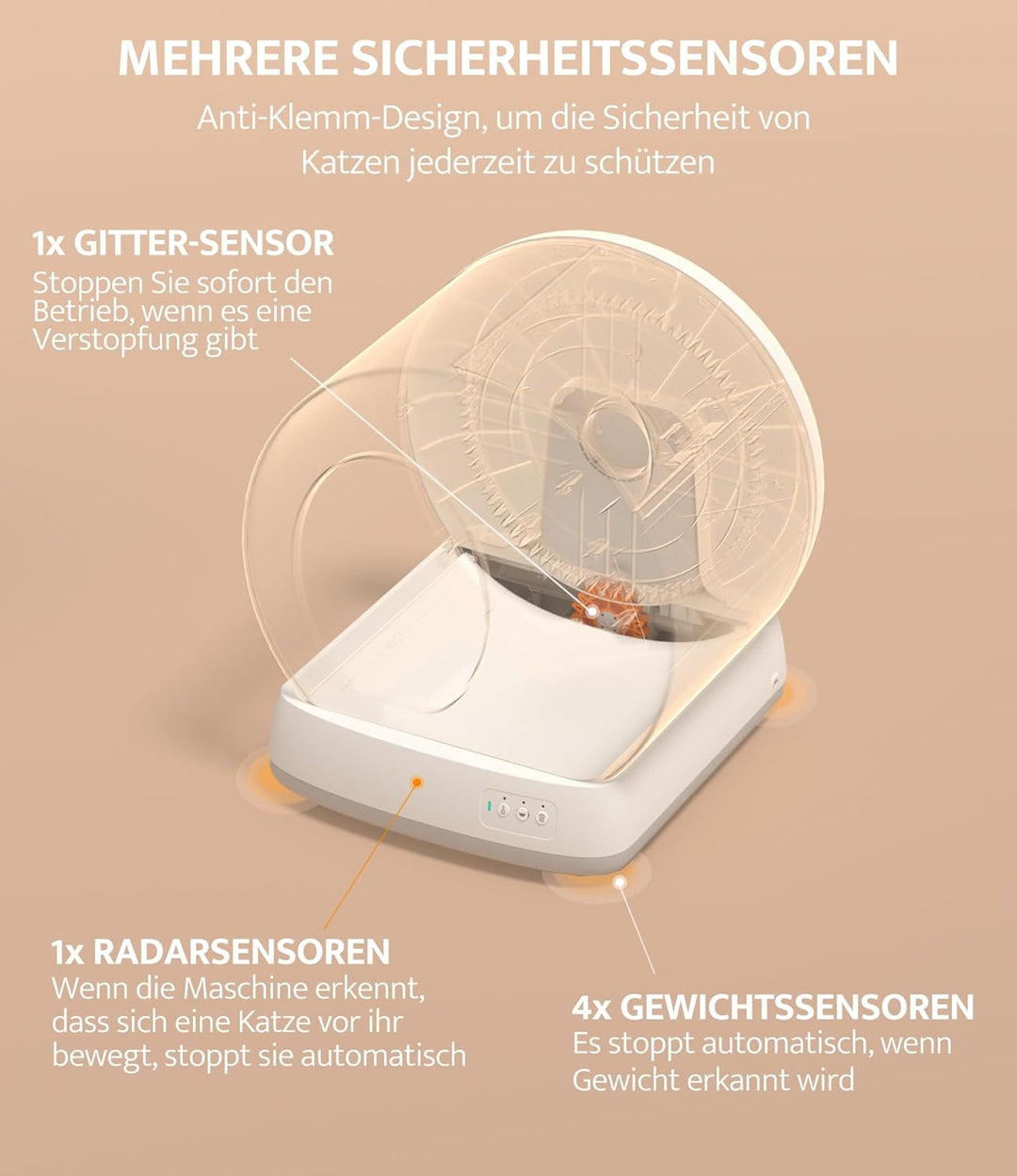 UBPET C10 Selbstreinigende Katzentoilette Katzenklo Selbstreinigend, Unterer Eingang/Geruchsbeseitig